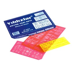 Yıldızlar Harf Yazı Şablon Seti Büyük 3 Lü 114 - Yıldızlar