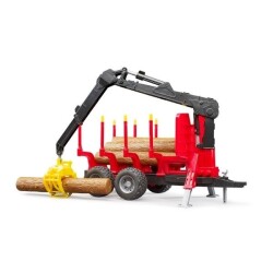 Yükleme Vinçli Kütük Taşıyan Römork ve Kütükler - Bruder