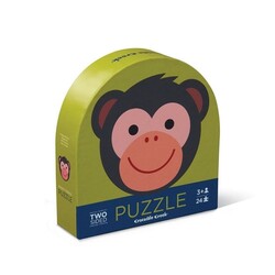 Yuvarlak Puzzle 24 Parça Maymun ve Arkadaşları - Thumbnail